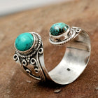 Adjustable Double Turquoise Sterling Silver Ring