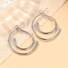 Vintage Simple Patchwork Piercing Silver Plated Earrings