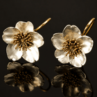 Classic Silver Flower Earrings with Gold Center Detail