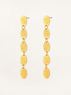 Dewi Hanging Oval Earrings Gold