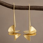 Modern Gold Sculptural Drop Earrings