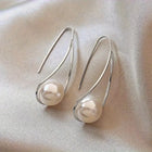 Modern Pearl Sterling Silver Drop Earrings