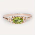 Bohemian Style Classic Oval Zirconia Rose Gold Plated Ring