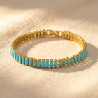 Gold Turquoise Rectangular Inlay Bracelet