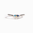 Personalized Birthstones Chevron Pavé Ring