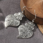 Elegant Filigree Heart Design Charming Maxi Hook Earrings