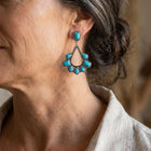 Vintage Silver Plated Turquoise Drop Earrings