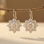 925 Sterling Silver Elegant Floral Moissanite Cluster Earrings Luxury