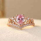 Elegant Rose Golden Pink Cubic Zirconia Accents Ring