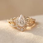 Engagement Ring Golden Plated Alloy