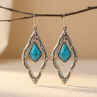 Turquoise Retro Ethnic Out Earrings
