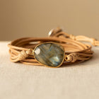 Vintage Leather Stone Bracelet