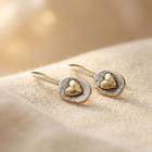 Vintage Silver Golden Heart Earrings