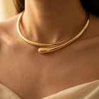 Minimalist Gold Spiral Loop Necklace