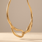 Gold Twisted Herringbone Chain Necklace