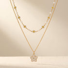 Boho Gold Layered Daisy Flower Necklace