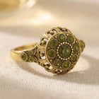 Vintage Gold Peridot Filigree Round Ring