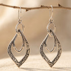 Vintage Silver Filigree Teardrop Earrings