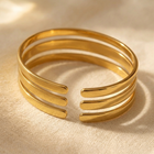 Gold Multi Layer Cuff Opening Bracelet