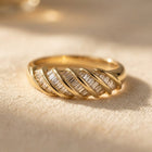 Vintage Gold Baguette Cubic Zirconia Ring