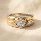 Two Tone Gold Bezel Round Diamond Ring