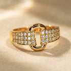 Pavé Gold Double Link Diamond Band Ring