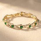 Vintage Gold Emerald Baguette Tennis Bracelet