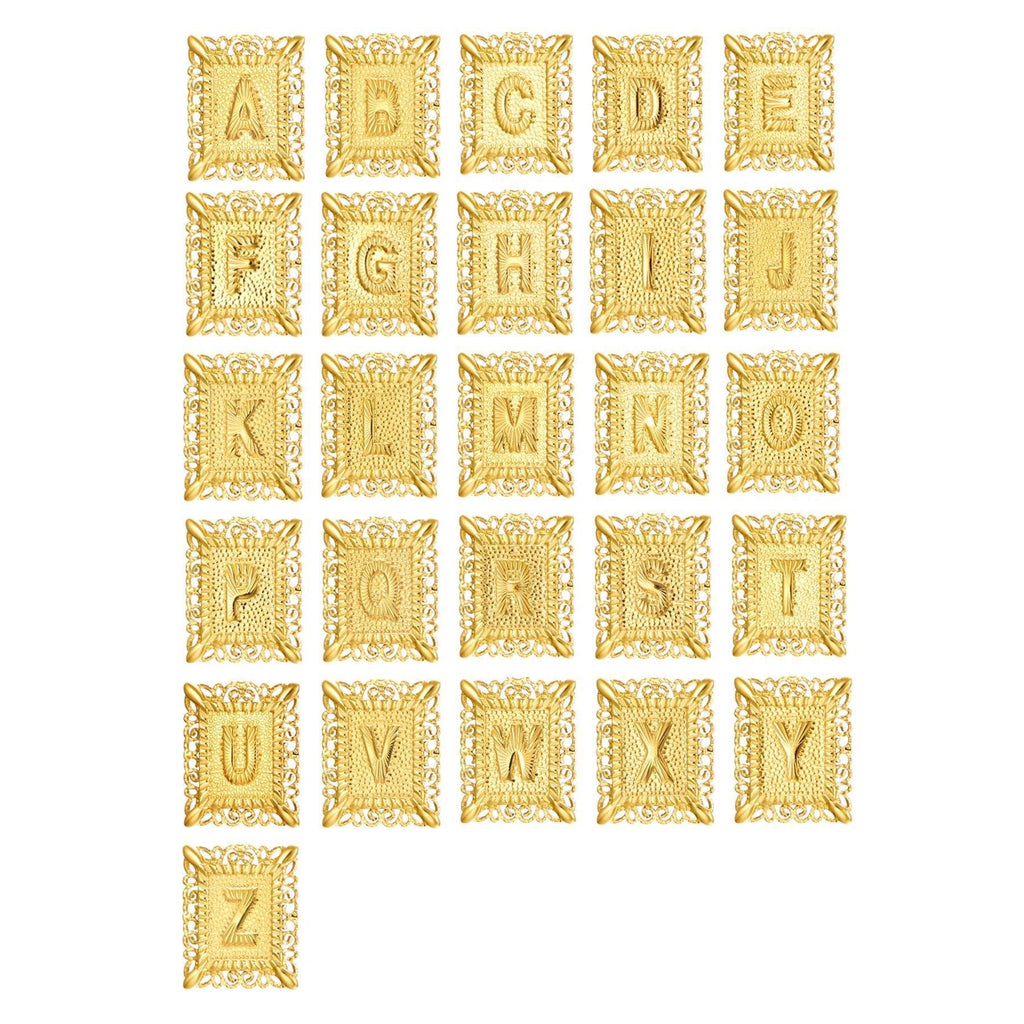 2 Piece Initial Letter & Cross Necklace Set