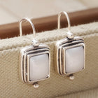 Elegant Bohemian Square Pearl Drop Earrings