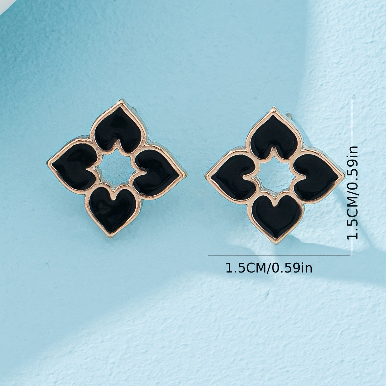 Elegant Enamel Heart Stud Earrings