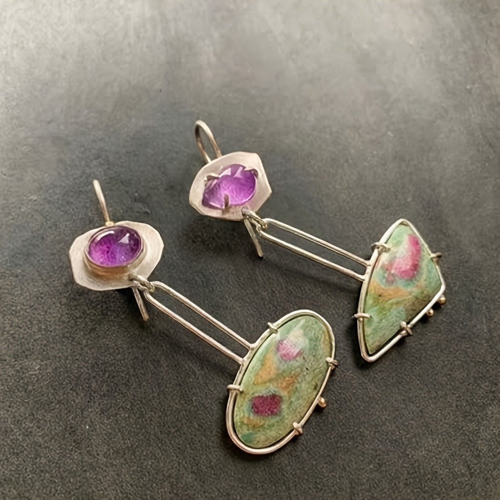 Bohemian Irregular Geometric Enamel Colourful Earrings