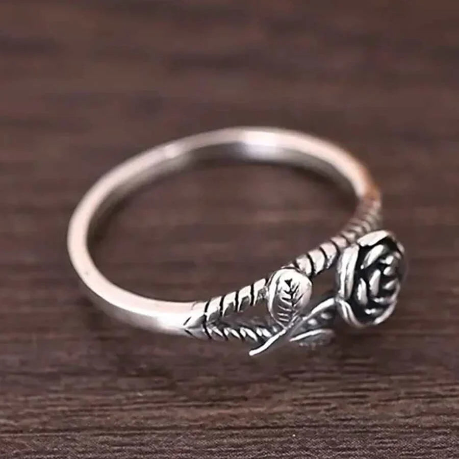Elegant Retro Style Rose Flower Ring