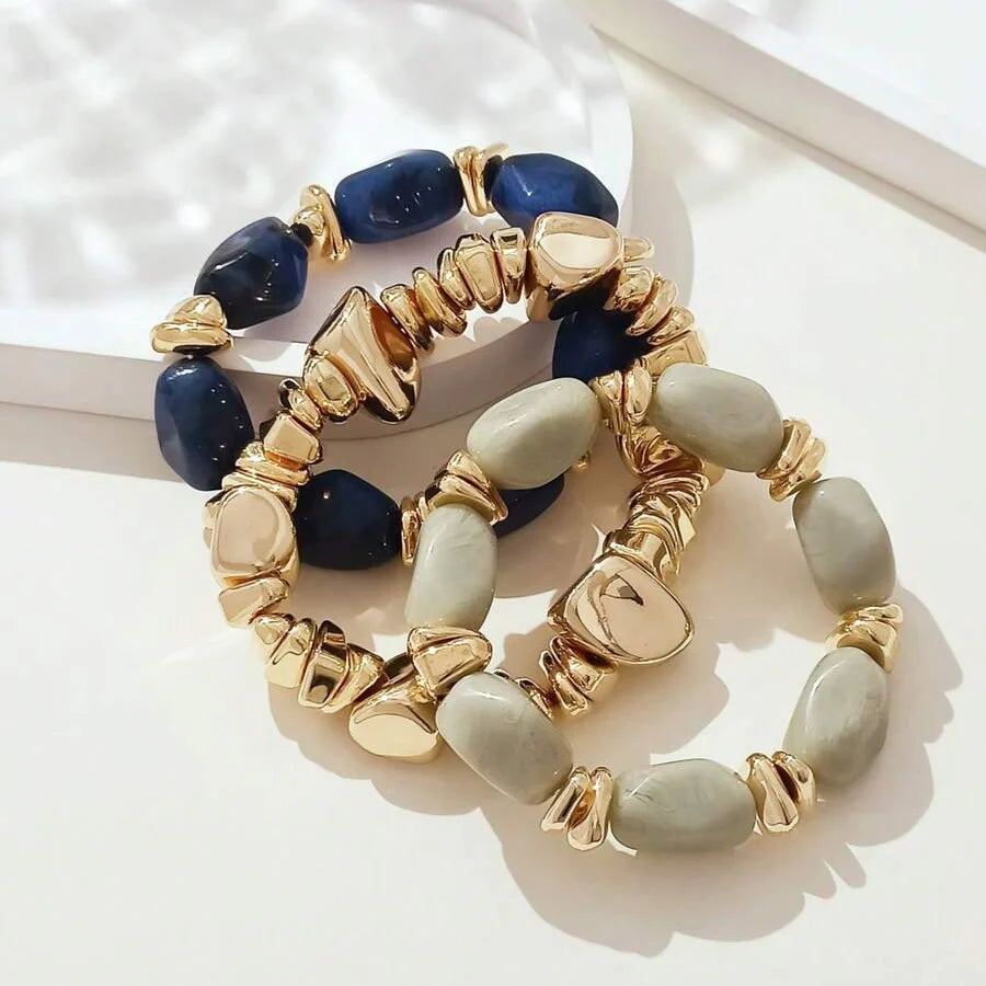 Bohemian Retro Geometric Thick Acrylic Beaded Bracelet