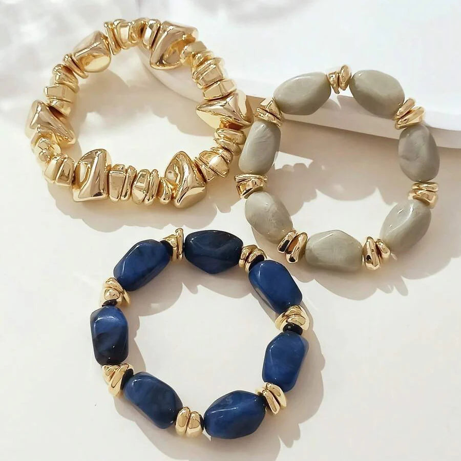 Bohemian Retro Geometric Thick Acrylic Beaded Bracelet