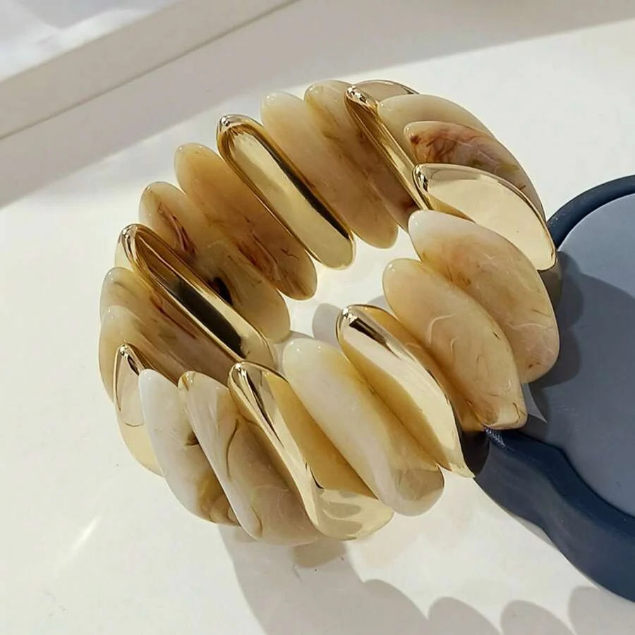 Bohemian Retro Geometric Thick Acrylic Beaded Bracelet