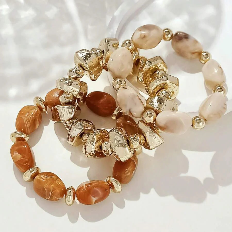 Bohemian Retro Geometric Thick Acrylic Beaded Bracelet