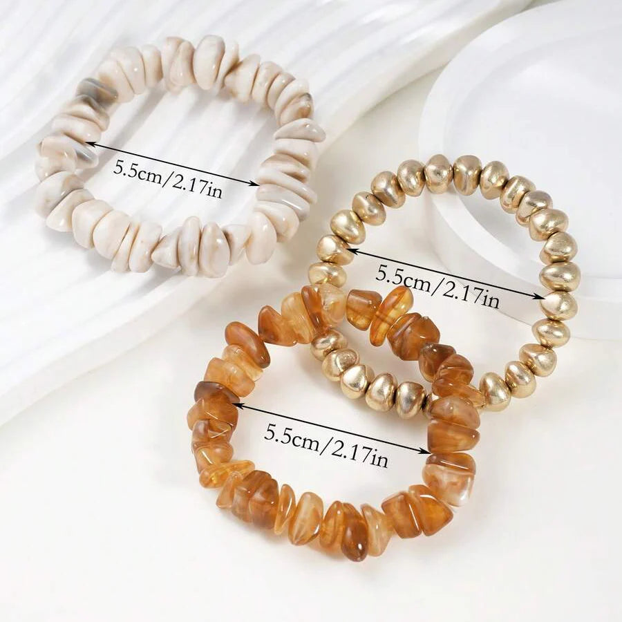 Bohemian Retro Geometric Thick Acrylic Beaded Bracelet