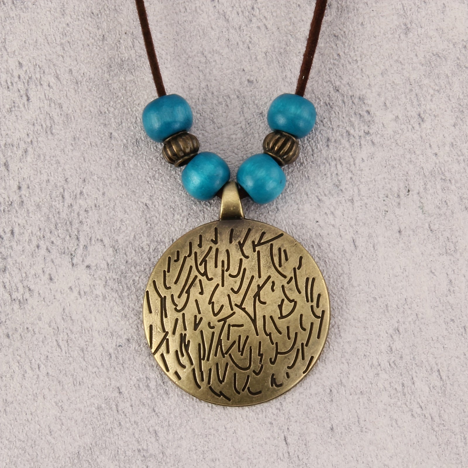 Vintage Twelve Constellations Wooden Beaded Pendant Necklace