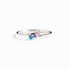 Personalized 1-6 Family Birthstones Bypass Ring