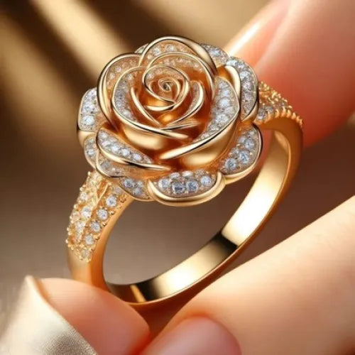 Golden Rose Bloom Ring
