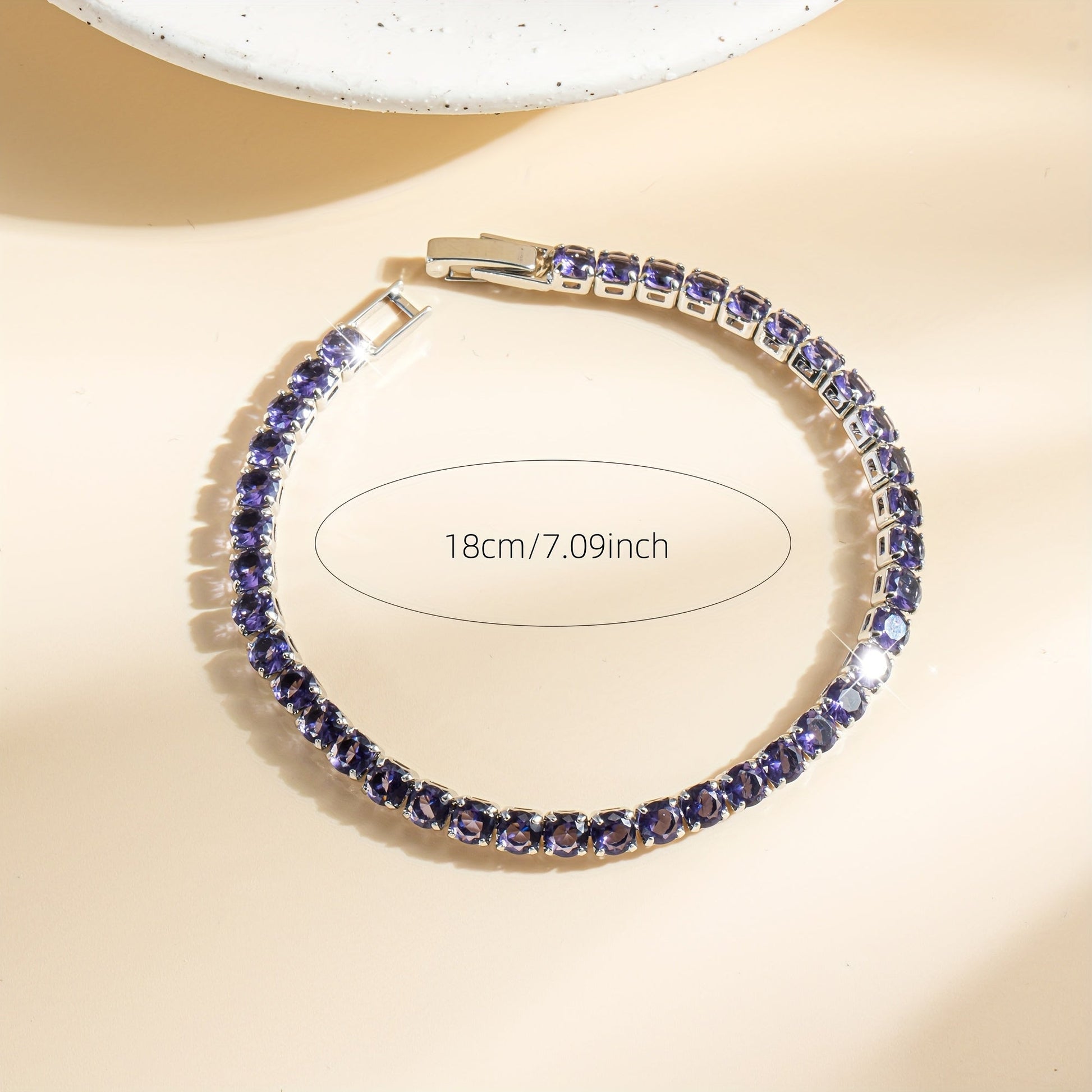 Elegant Boho Purple Zirconia Crystal Tennis Bracelet
