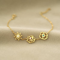 Birth Flowers Bracelet-Meaningful Family Jewelry