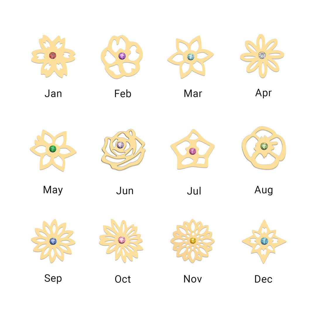 Birth Flowers Bracelet-Meaningful Family Jewelry