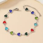 Elegant Stainless Steel Multicolor Heart Link Clutch Bracelet