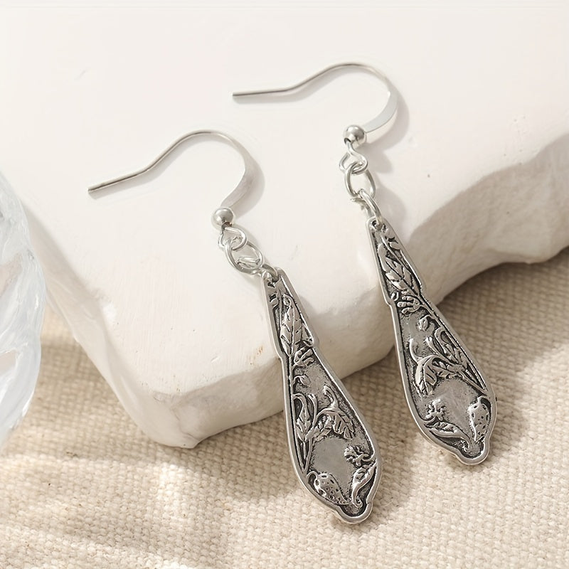 Elegant Vintage Spoon Silvery Earrings