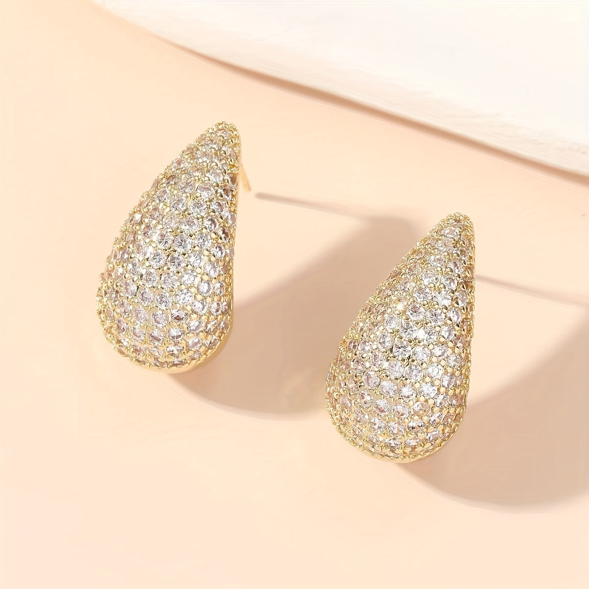Vintage Water Drop Zirconia Stud Earring