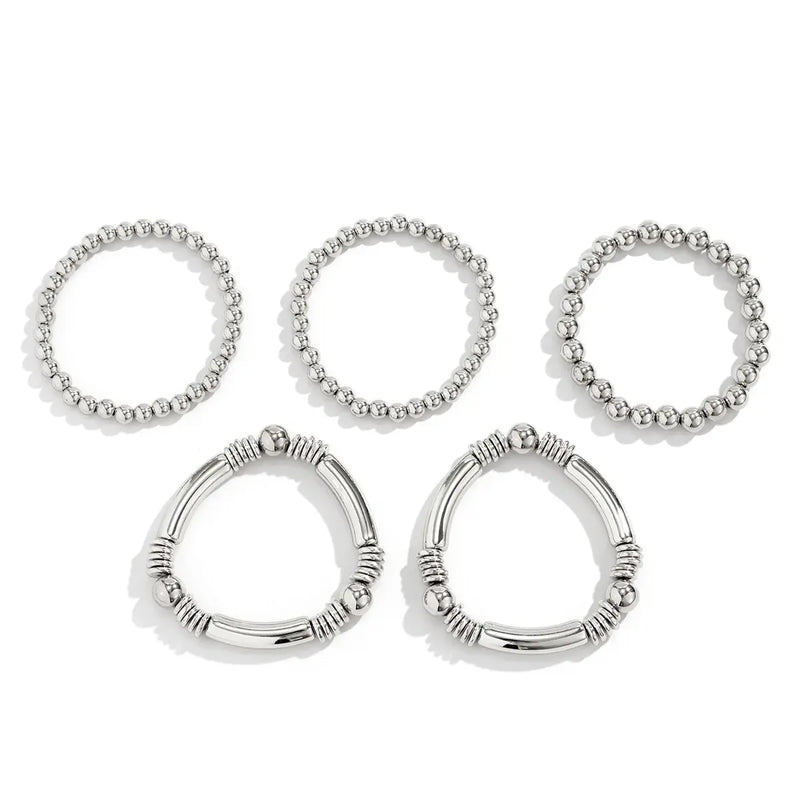 5pc Beaded Bracelet Stack Set