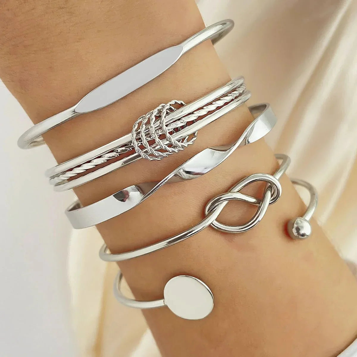 5pcs Twist Bangle Bracelet Stack