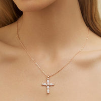 Opal Cross Necklace