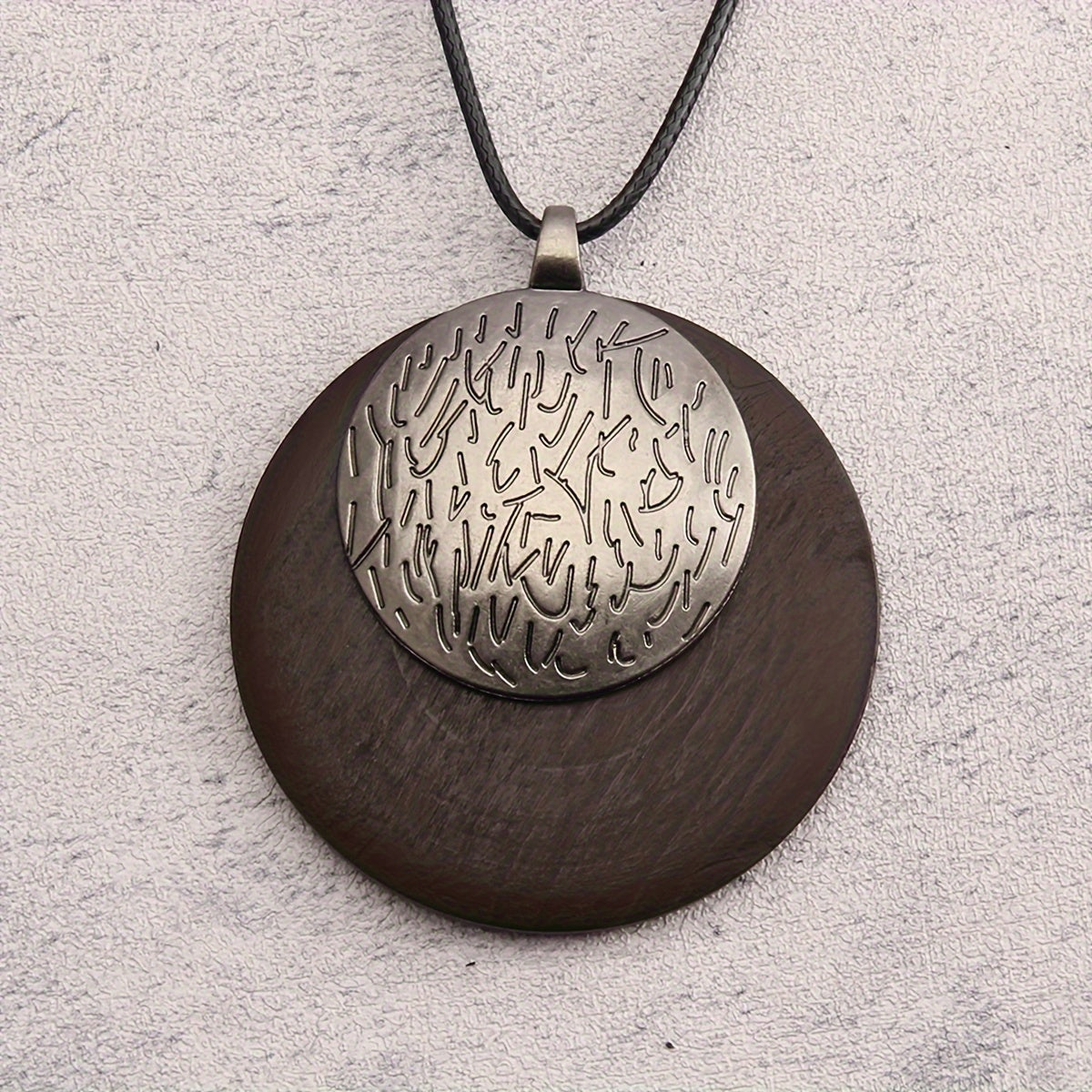 Bohemian Retro Style Spiral Medallion Pendant Long Necklace